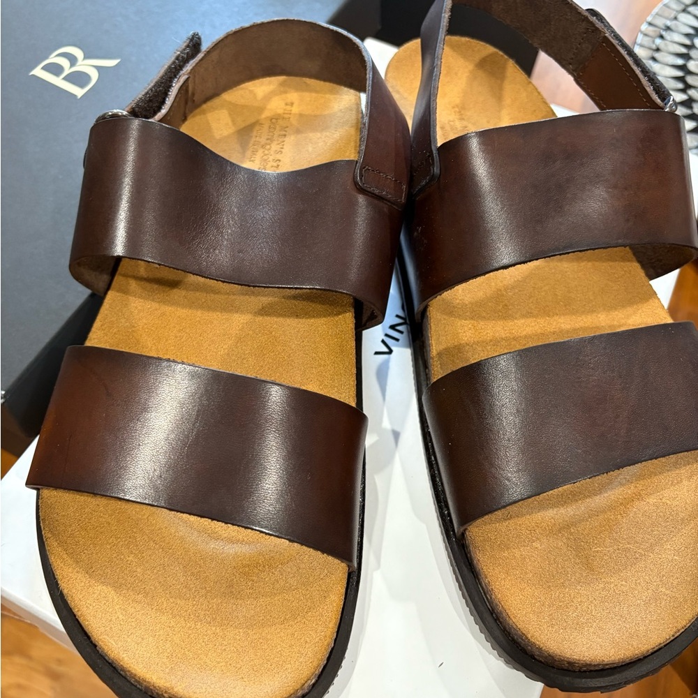 Bloomingdale's Rich Brown Leather Sandals